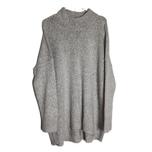 J Jill High Neck Soft Gray Sweater Size Large Longer Tunic Style